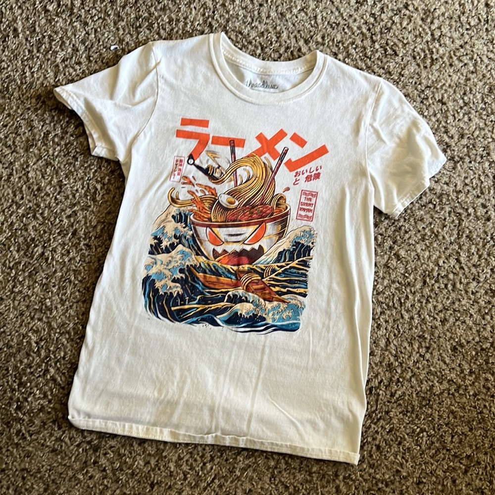 Small tan colored ramen shirt
